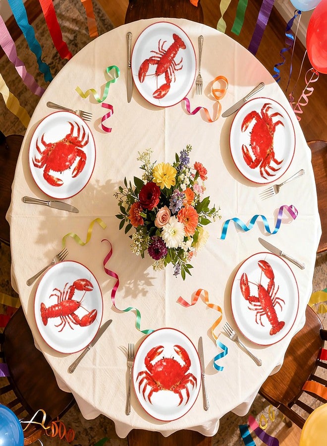 Greencian 50Pcs Crawfish Boil Round Paper Plates 9 Inch Heavy Duty Disposable Lobster Seafood Shrimp Boil Dessert Plate Crawfish Crab Platters for Summer Picnic Barbecue Baby Shower Birthday Party Decoration - Image 5